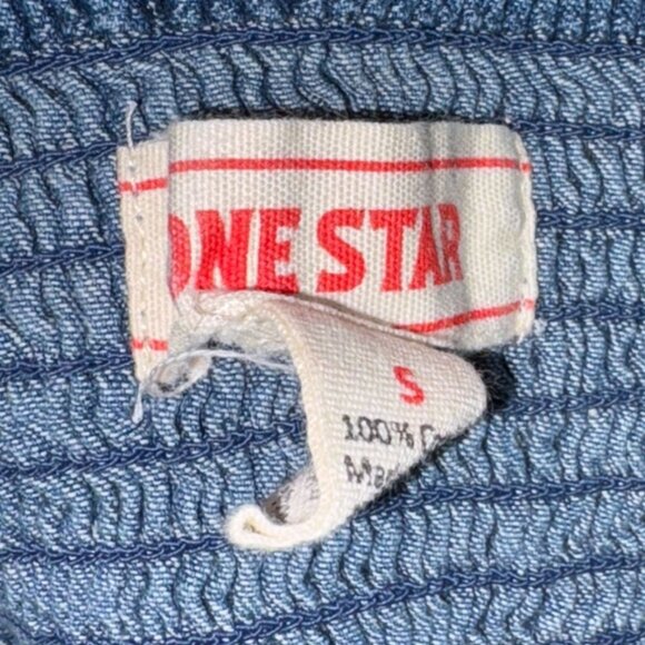 Lone Star Ruffled Denim Mini Skirt-Blue-Size S-GUC - Picture 3 of 5